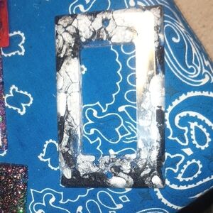 Black and White Marbled Light Switch Cover